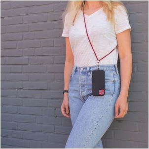 Mobigear Lanyard - Cordon de téléphone universel ajustable - Noir