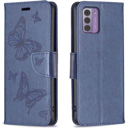 Mobigear Butterfly Nokia G42 Étui Portefeuille - Bleu foncé
