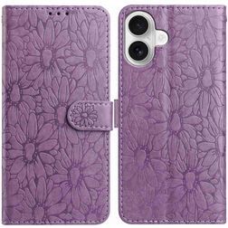 Mobigear Flowers Housse iPhone 17 Etui Porte-Monnaie - Violet