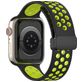 Mobigear Sport Plus Mag Bracelet Silicone Apple Watch Fermeture magnétique - 42/41/40/38 mm - Noir / Vert