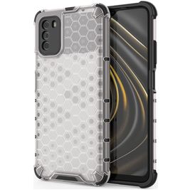 Mobigear Honeycomb Coque POCO M3 Coque arrière Rigide Anti-Chocs - Blanc