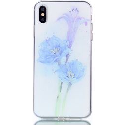 Mobigear Design iPhone XS Max TPU souple Coque arrière - Fleur mauve