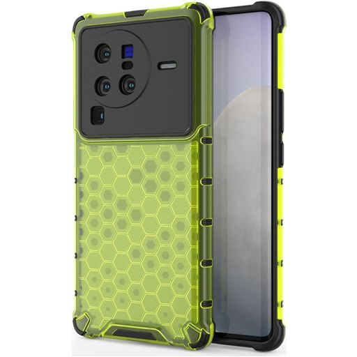 Mobigear Honeycomb Coque Vivo X80 Pro Coque arrière Rigide Anti-Chocs - Vert
