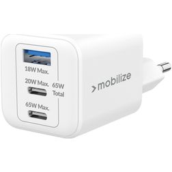 Mobilize Wall Charger - Triple USB / USB-C Power Delivery 65W - Blanc