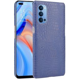Mobigear Croco Coque OPPO Reno 4 Coque arrière Rigide - Bleu