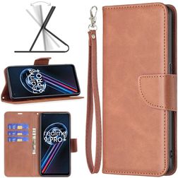 Mobigear Excellent Housse Realme 9 Pro Plus Etui Porte-Monnaie - Marron