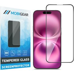 Mobigear Premium iPhone 16 Plus Verre trempé Protection d'écran - Compatible coque - Noir