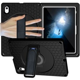 Mobigear Ruggedized Coque iPad 10 (2022) Coque arrière en EVA + Support Amovible - Noir