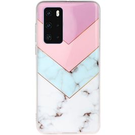 Mobigear Marble Coque Huawei P40 Coque arrière en TPU Souple - Tricolore