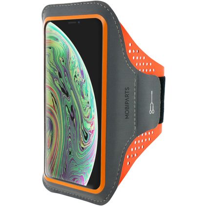 Mobiparts Comfort Fit Brassard Téléphone iPhone X Brassard Coque de Sport en Neoprène - Neon Orange