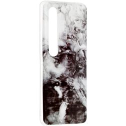 Mobigear Marble Coque Xiaomi Mi 10 Coque arrière en TPU Souple - Noir / Blanc