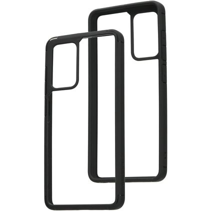 Mobiparts Rugged Clear Coque Samsung Galaxy A52 Coque arrière Rigide Anti-Chocs - Transparent / Noir