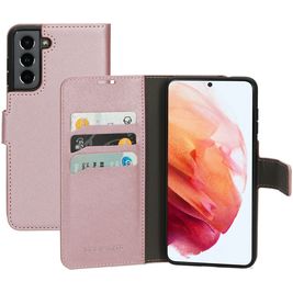 Mobiparts Saffiano Wallet Housse Samsung Galaxy S21 Etui Porte-Monnaie - Rose