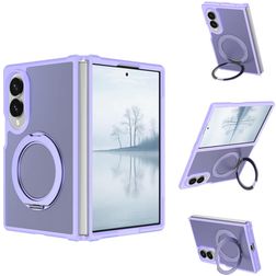 Mobigear 360 Rotating Ring Coque Samsung Galaxy Z Fold 8 Ultra MagSafe Coque arrière Rigide avec Anneau-Support - Violet