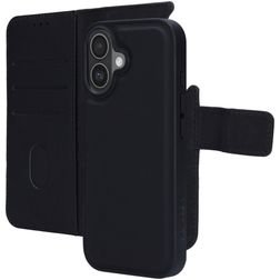 Mobiparts Housse iPhone 17 Etui avec Coque Détachable en Cuir Véritable Porte-Monnaie - Noir