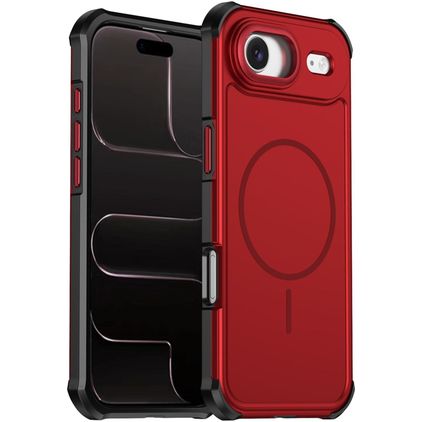 Mobigear Airbag Shockproof Coque iPhone Air MagSafe Coque arrière Rigide Anti-Chocs - Rouge