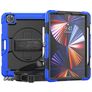 Mobigear SureGrip Xtreme Coque iPad Pro 12.9 Pouces (2018) Coque arrière en Plastique rigide,Silicone + Porte-crayon + Bandoulière + Support Amovible - Noir / Bleu