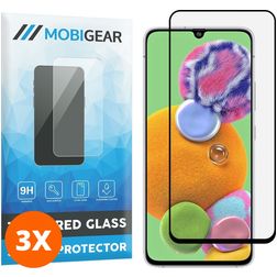 Mobigear Premium Samsung Galaxy A90 Verre trempé Protection d'écran - Compatible Coque - Noir (Lot de 3)