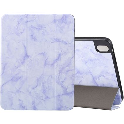 Mobigear Tri-Fold Marble Coque iPad 11 (2025) Etui + Porte-crayon - Violet