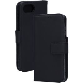 Mobiparts Housse iPhone 16e Etui en Cuir Véritable Porte-Monnaie - Noir