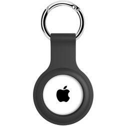 Xccess Keychain Coque Apple AirTag Porte-clés en Silicone Souple - Noir