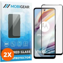 Mobigear Premium Motorola Moto G60 Verre trempé Protection d'écran - Compatible Coque - Noir (Lot de 2)