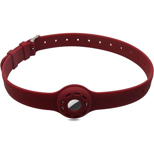 Mobigear Coque Apple AirTag Collier en Silicone Souple - 23.5 - 47.5 cm - Bordeaux