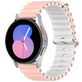 Mobigear Ocean Bracelet Silicone Smartwatch Fermeture boucle ardillon - Connexion universelle de 20 mm - Blanc / Rose