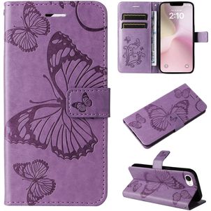Mobigear Butterfly Housse iPhone 16e Etui Porte-Monnaie - Violet