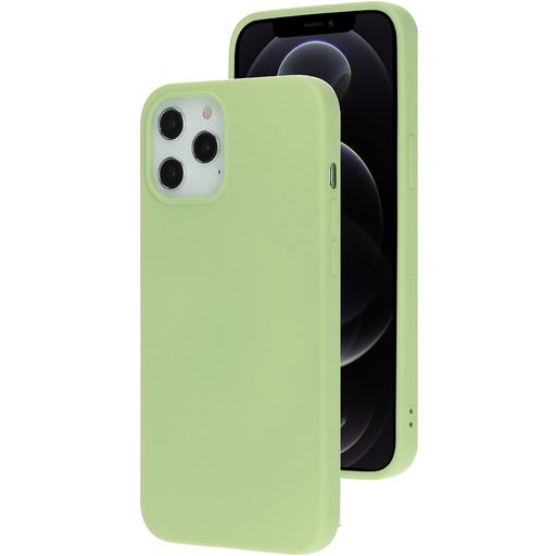 Mobiparts Coque iPhone 12 Pro Max Coque arrière en Silicone - Pistache Green