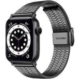 Mobigear Kopenhagen Bracelet Acier Apple Watch Fermeture à pince - 49/46/45/44 mm - Noir