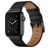 Mobigear Firenze Bracelet Cuir Apple Watch Fermeture boucle ardillon - 49/46/45/44 mm - Noir