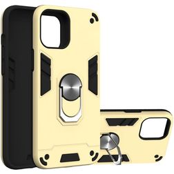 Mobigear Armor Ring iPhone 12 Pro Max Plastique rigide Coque arrière Antichoc avec bague de maintien - Or