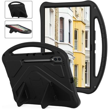 Mobigear AeroArmor Coque Samsung Galaxy Tab S10 Ultra Coque de tablette pour enfants avec Poignée Enfants en EVA + Porte-crayon - Noir