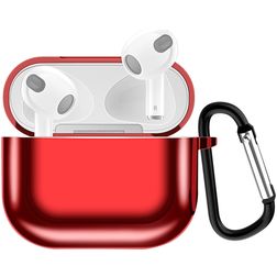 Mobigear Metallic Coque Apple AirPods 3 Coque en en TPU Souple - Rouge