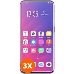 Mobigear OPPO Find X Verre trempé Protection d'écran - Compatible Coque (Lot de 3)
