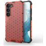 Mobigear Honeycomb Coque Samsung Galaxy S23 Coque arrière Rigide Anti-Chocs - Rouge