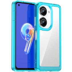 Mobigear Crystal Coque ASUS Zenfone 9 Coque arrière Rigide - Transparent / Turquoise