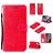 Mobigear Flowers Housse iPhone 12 Etui Porte-Monnaie - Rouge