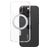 CARE by PanzerGlass Kickstand iPhone 16 Pro MagSafe Plastique rigide Coque arrière avec béquille - Transparent / Argent
