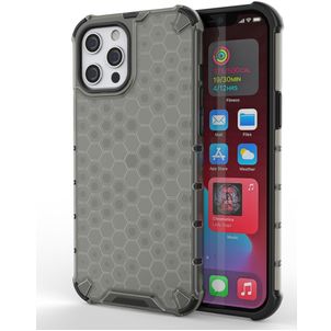 Mobigear Honeycomb Coque iPhone 13 Pro Max Coque arrière Rigide Anti-Chocs - Noir