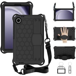 Mobigear HexStrap Coque Samsung Galaxy Tab A9 (2023) Coque arrière en EVA + Bandoulière - Noir