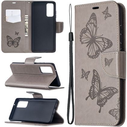 Mobigear Butterfly Samsung Galaxy S20 FE Étui Portefeuille - Gris