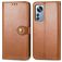 Mobigear Snap Button Housse Xiaomi 12 Pro Etui Porte-Monnaie - Marron