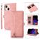 Mobigear Zipper Housse iPhone 14 Plus Etui Porte-Monnaie - Rose doré