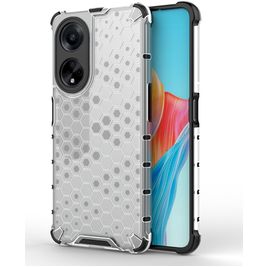 Mobigear Honeycomb Coque OPPO A98 Coque arrière Rigide Anti-Chocs - Blanc