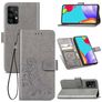 Mobigear Clover Housse Samsung Galaxy A52 Etui Porte-Monnaie - Gris