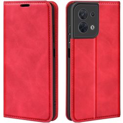 Mobigear Retro Slim OPPO Reno 8 5G Étui Portefeuille - Rouge