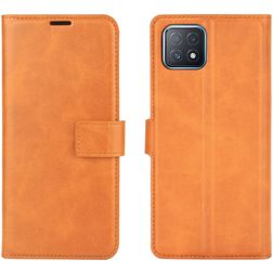 Mobigear Wallet Housse OPPO A73 5G Etui Porte-Monnaie - Cognac