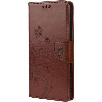 Mobigear Flowers Housse Samsung Galaxy A53 Etui Porte-Monnaie - Marron